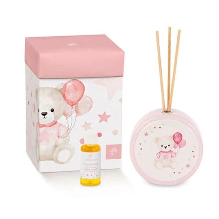 DIFFUSORE ORSETTO PALLONCINO PALLA ROSA H9 50ML CON SCATOLA